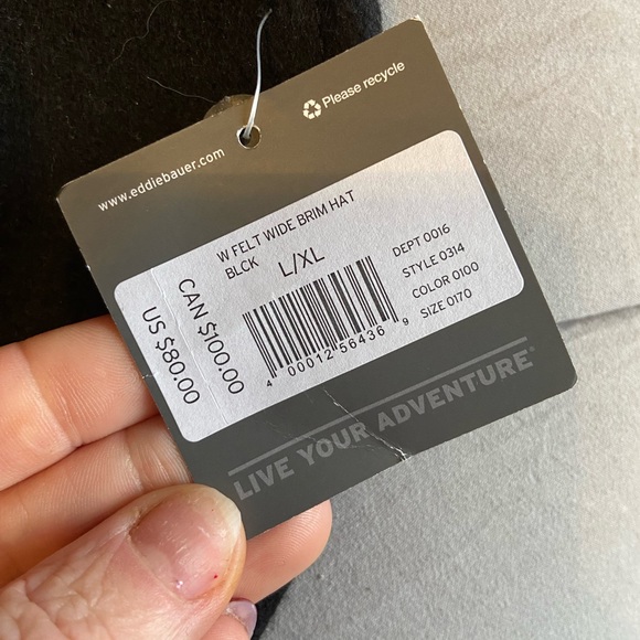 Eddie Bauer womens black hat.  Size l/xl - Picture 2 of 3